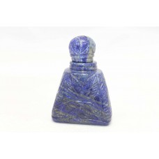 Handmade Snuff Perfume Bottle Natural Blue Lapis Lazuli Stone Hand Engrave LP12